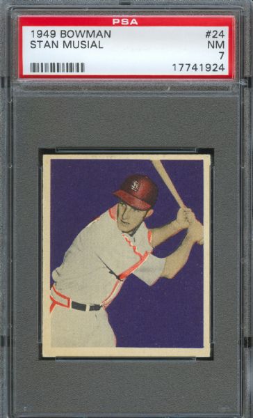 1949 Bowman Cardinals Stan Musial #24 PSA NM 7