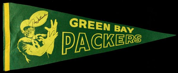 1967 Green Bay Packers Ice Bowl Pennant Signed By Ray Nitschke - JSA 