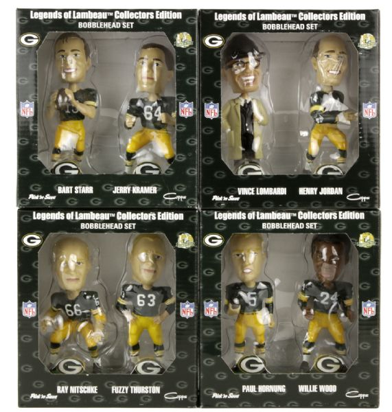 2007 Green Bay Packers Bobble Heads Nodders - 8 Total With Vince Lombardi Ray Nitschke