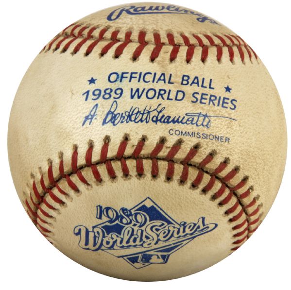 1989 World Series Game Used Baseball From Earthquake Series - As vs. Giants - MEARS LOA 
