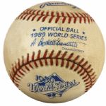1989 World Series Game Used Baseball From Earthquake Series - As vs. Giants - MEARS LOA 