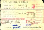 Bud Selig Milwaukee Brewers Airline Receipts 