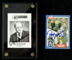 1988-89 Ray Nitschke Green Bay Packers Signed Card - Lot of 2 
