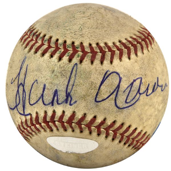 1954-65 Hank Aaron Milwaukee Braves ONL (Giles) Signed Game Used Baseball - MEARS LOA & Steiner Hologram