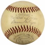 1953-54 Ralph Kiner Chicago Cubs Hall of Famer Home Run Baseball From Former Cubs Bat Boy - MEARS Hologram & LOA 
