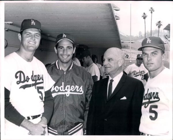 1966 Sandy Koufax Don Drysdale Commissioner William Eckert "The Sporting News Collection Archives" Original 8" x 10" Photo (Sporting News Collection Hologram/MEARS Photo LOA)