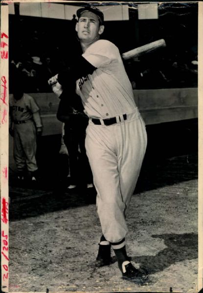 1941 Ted Williams Boston Red Sox "The Sporting News Collection Archives" Original 6.5" x 9.5" Photo (Sporting News Collection Hologram/MEARS Photo LOA)