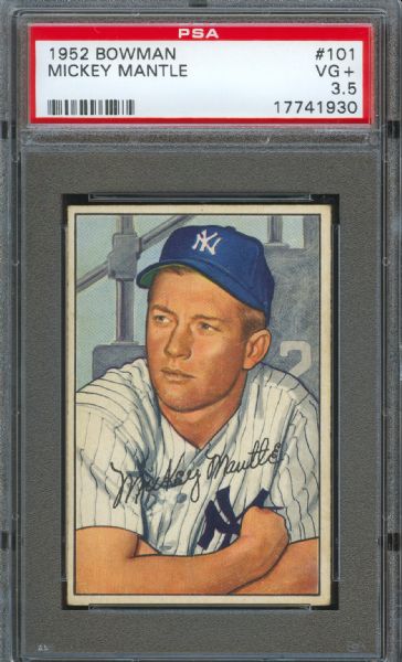 1952 Bowman Yankees Mickey Mantle #101 PSA VG+ 3.5