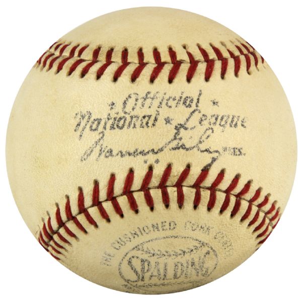 1952-55 Hal Jeffcoat Chicago Cubs Game Used Home Run ONL (Giles) Baseball - MEARS LOA & Hologram