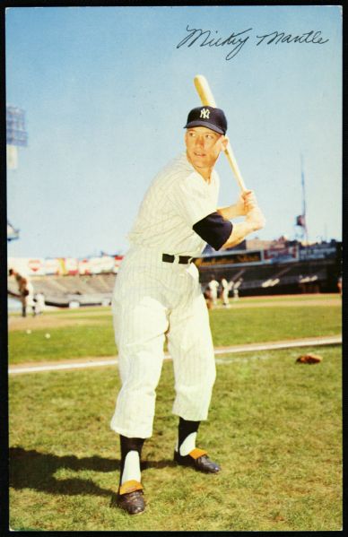 1953-55 Mickey Mantle New York Yankees  Dormand Postcard