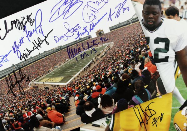 1995 Green Bay Packers Signed 11" x 14" Framed Photo w/ Brett Favre Reggie White Fritz Shurmur - 12 Sigs. & Earl Dotson Signed Photo - JSA
