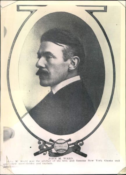 1884 John Ward New York Giants Modern Print "The Sporting News Collection Archives" Original Photo (Sporting News Collection Hologram/MEARS Photo LOA)
