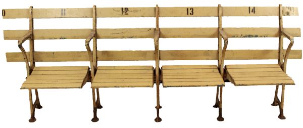 1933-95 Original Connected Set of  Four Cleveland Indians Municipal Stadium Seats 