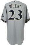2005 Rickie Weeks Milwaukee Brewers Signed Game Worn Rookie Road Jersey (MEARS A10)