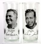 1970s Green Bay Packers Glasses - Set of 10 With Vince Lombardi & 2 Bart Starr