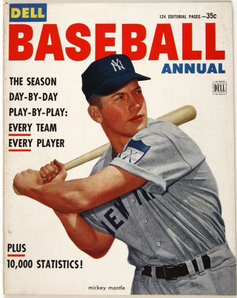 1953 Dell Baseball Annual Featuring Mickey Mantle New York Yankees in exceptionally high grade condition