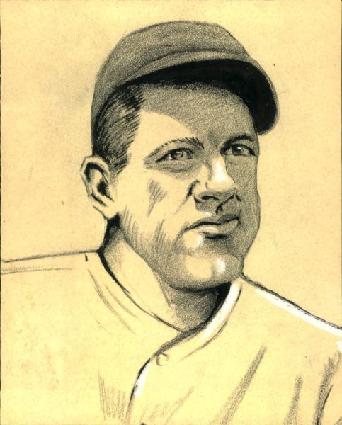 1925-35 Charley Grimm Chicago Cubs "TSN" Original Illustration Artwork (Sporting News Collection Hologram/MEARS LOA) Unique, 1:1 - Lot of 2