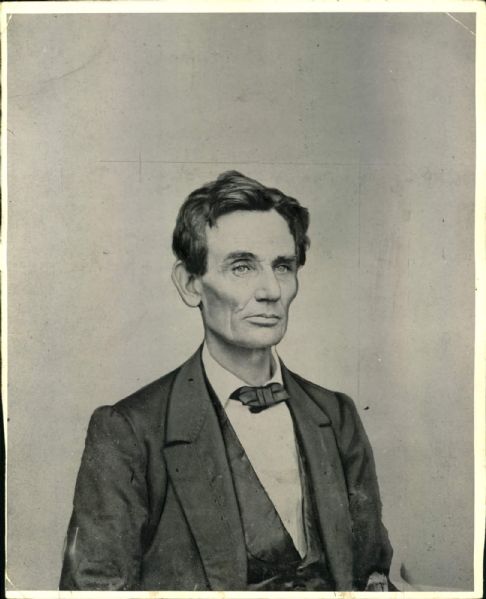 1860s circa (printed 1958) Abraham Lincoln "The Chicago Sun Times Archives" Modern Print (Chicago Sun Times Hologram/MEARS Photo LOA) 
