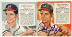 1953-54 Andy Pafko Milwaukee Braves Red Man Tobacco Baseball Cards - Lot of 2 - One Signed, One Unsigned (JSA)