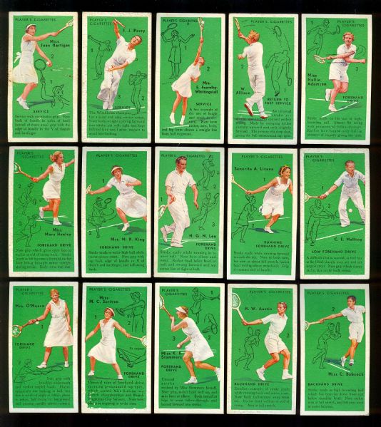 1936 John Player & Sons Cigarettes Tennis Card Set (50)