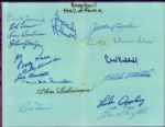 Baseball Hall of Famers Signed 8" x 10" Paper w/ Gehringer Hubbell Chandler Conlon - JSA 