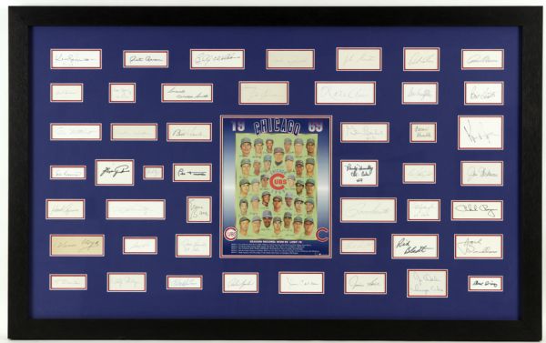 1969 Chicago Cubs Team Signed Display With 47 Signatures - JSA 