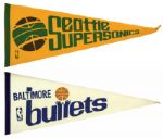 1970s NBA Pennant - Lot of 16 w/ Boston Braves Cincinnati Royals Baltimore Bullets 
