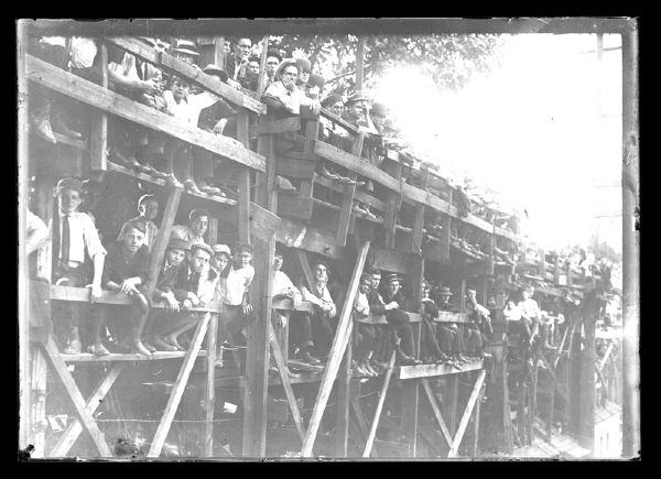 1900s Detroit Wildcats Stadium Glass File Negative (The Detroit News Hologram/MEARS Auction LOA) - Lot of 7