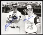 Eddie Mathews Milwaukee Braves Signed 8" x 10" Photo Lot of 2 - One with Tom Lasorda & One Billy Herman - JSA 