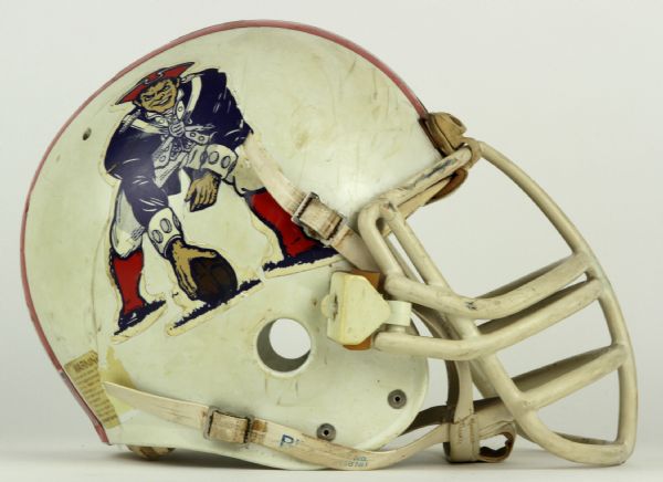 1982-89 England Patriots Game Worn Helmet Attributed To Kenneth Sims   - MEARS 