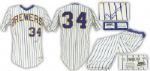 1981 Rollie Fingers Milwaukee Brewers Game Used Home Uniform - Jersey & Pants - From MVP & Cy Young Award Winning Season (MEARS A10)