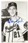 1953-55 Warren Spahn Milwaukee Braves Signed Postcard (JSA)