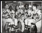 1957 Milwaukee Braves 7 1/2" x 10" Original Photo With Eddie Mathews Hank Aaron & Hazle