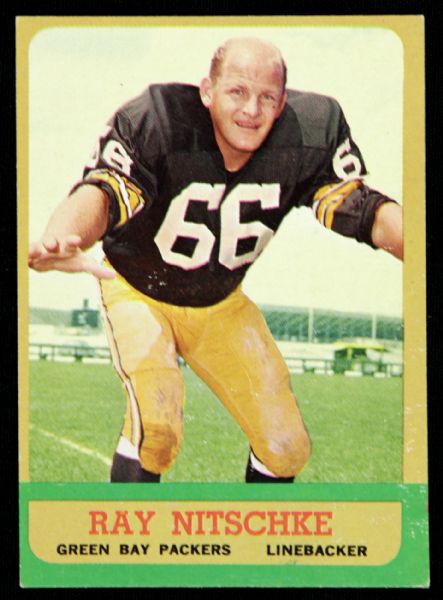 1963 Ray Nitschke Green Bay Packers Topps Rookie Card #96