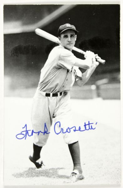 1940s Frank Crosetti New York Yankees Signed Postcards - Lot of 2 - JSA