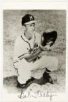 1953-57 Rare Bob Keely Milwaukee Braves Vintage Signed Baseball Photo Service Norman M. Paulson studios Postcard - JSA