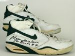 1922-93 Moses Malone Milwaukee Bucks Game Worn Signed Shoes - MEARS & JSA 