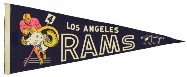 1950s Los Angeles Rams Full Size 29" Football Pennant