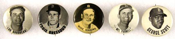 1940s - 50s PM10 Boston Red Sox Lot of (5) Pinback Buttons
