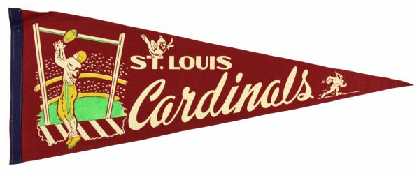 1950s St. Louis Cardinals Full Size 29" Football Pennant