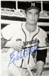 1953-55 Eddie Mathews Signed Milwaukee Braves Postcard - MEARS