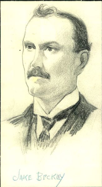 1890s circa Jake Beckley "TSN" Original Illustration Artwork (Sporting News Collection Hologram/MEARS LOA) Unique, 1:1