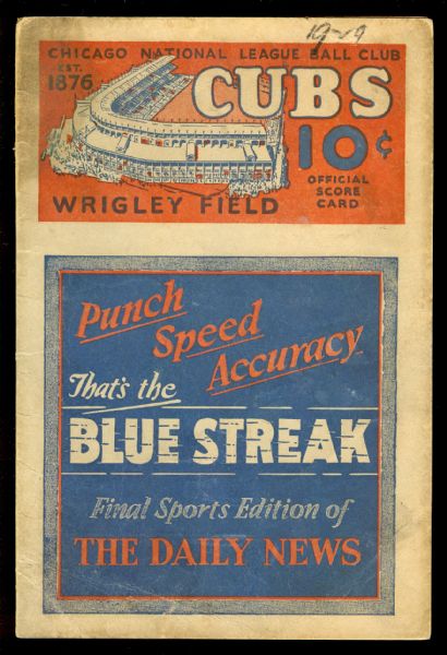 1929-1945 Chicago Cubs Program Collection (4)