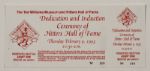 1995 Dedication and Induction Ceremony of Hitters Hall of Fame Ticket