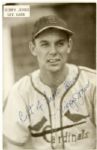 1946-51 Nippy Jones Signed St. Louis Cardinals Postcard (JSA)