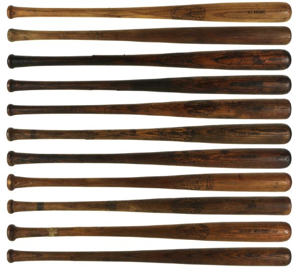 1916-32 Lot of (11) H&B Louisville Slugger Professional Model Side Written Game Used Bats - Minor League - (MEARS LOA)