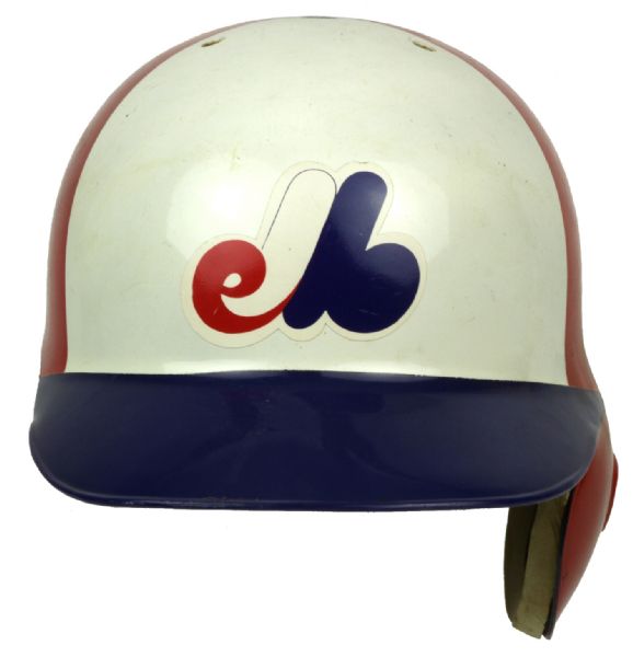 1980-87 Charlie Lea Montreal Expos Game Worn Batting Helmet - MEARS 
