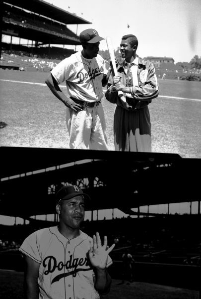 1950-54 circa Jackie Robinson Roy Campanella Gil Hodges Original Acetate File Negative (Chicago Sun Times Hologram/MEARS Auction LOA) - Lot of 3