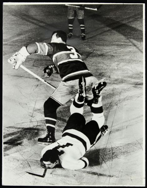 1944-56 Butch Bouchard Montreal Canadians Ted Lindsay Detroit Red Wings "SPORT Magazine Archives" Original Photo (MEARS Photo LOA)
