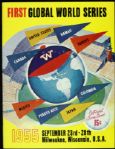 1955 First Global World Series Program Ticket & Roster Sheet